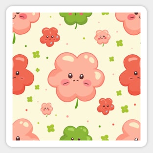 4 leaf clover shamrock in St Patricks day seamless pattern Sticker